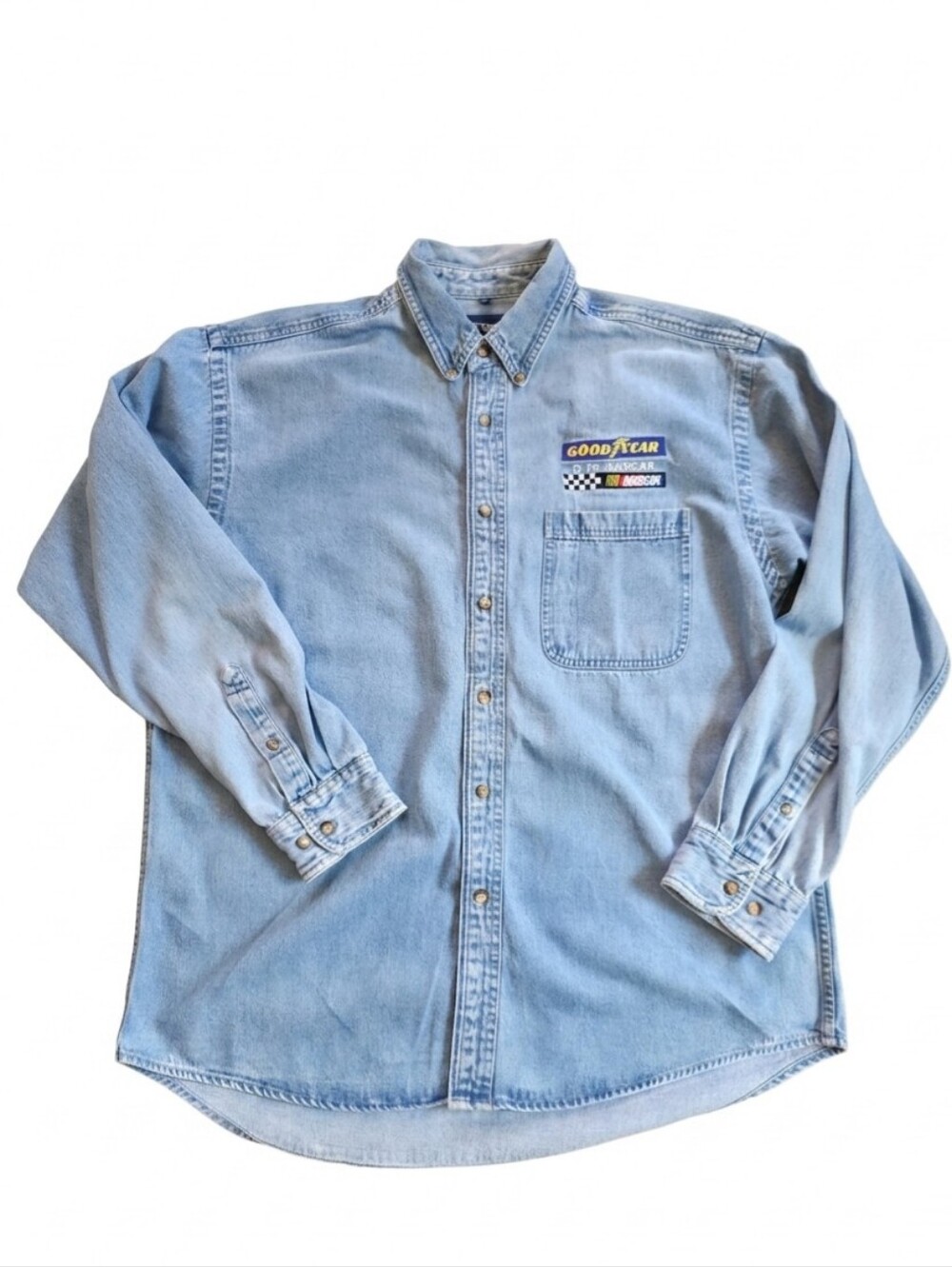 90's Nascar Good Year Button Down Denim Shirt
